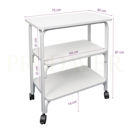 MESA 3 PRATELEIRAS LACADA BRANCO MODELO LP